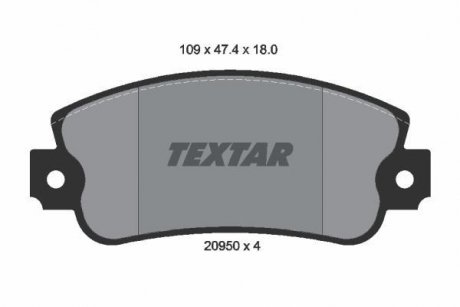 Комплект тормозных колодок, дисковый тормоз TEXTAR 2095005