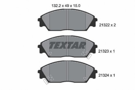 Гальмівні колодки, дискове гальмо (набір) TEXTAR 2132201