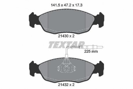 Комплект тормозных колодок, дисковый тормоз TEXTAR 2143001