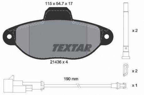 Комплект тормозных колодок, дисковый тормоз TEXTAR 2143609