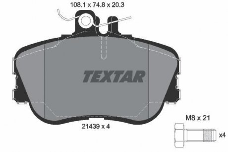 Тормозные колодки, дисковый тормоз (набор) TEXTAR 2143905