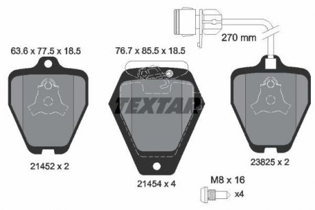 Комплект тормозных колодок, дисковый тормоз TEXTAR 2145201