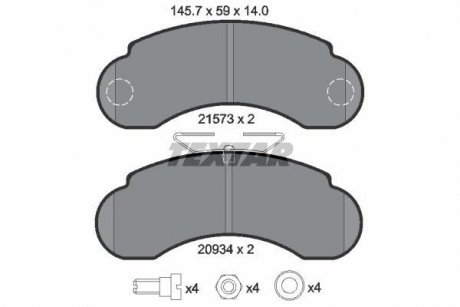 Тормозные колодки, дисковый тормоз (набор) TEXTAR 2157302