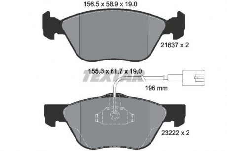 Тормозные колодки, дисковый тормоз (набор) TEXTAR 2163702 (фото 1)