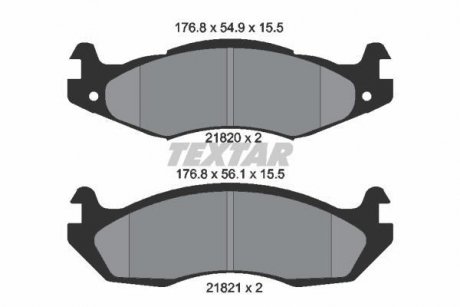 Тормозные колодки, дисковый тормоз (набор) TEXTAR 2182001