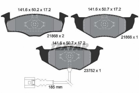 Гальмівні колодки дискові TEXTAR 2186801