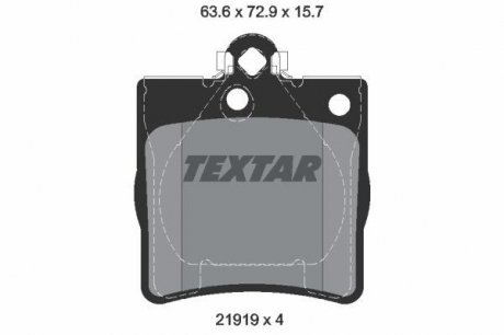 Тормозные колодки, дисковый тормоз (набор) TEXTAR 2191903