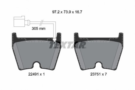 Гальмівні колодки.) TEXTAR 2249101