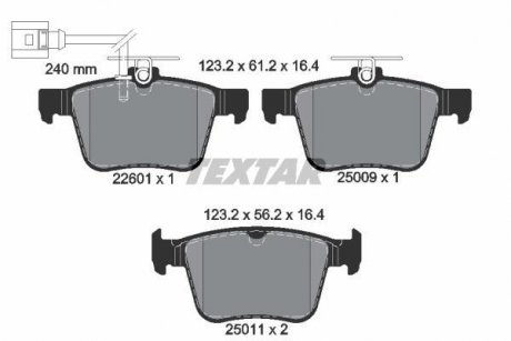 Колодки тормозные TYL AUDI A3 15- RS3 TT 16- TEXTAR 2260101