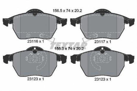 Тормозные колодки, дисковый тормоз (набор) TEXTAR 2311701