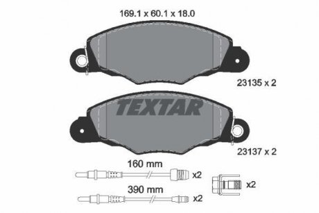 Комплект тормозных колодок, дисковый тормоз TEXTAR 2313503