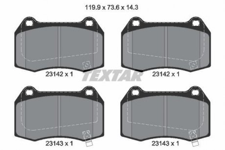 Тормозные колодки, дисковый тормоз (набор) TEXTAR 2314201