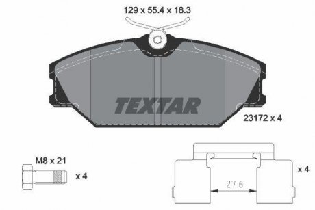 Тормозные колодки, дисковый тормоз (набор) TEXTAR 2317203