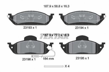 Гальмівні колодки дискові TEXTAR 2319303 (фото 1)