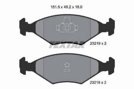 Тормозные колодки, дисковый тормоз (набор) TEXTAR 2321901 (фото 1)