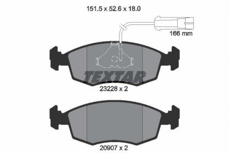 Комплект тормозных колодок, дисковый тормоз TEXTAR 2322702