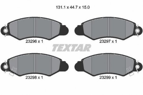 Комплект тормозных колодок, дисковый тормоз TEXTAR 2329601