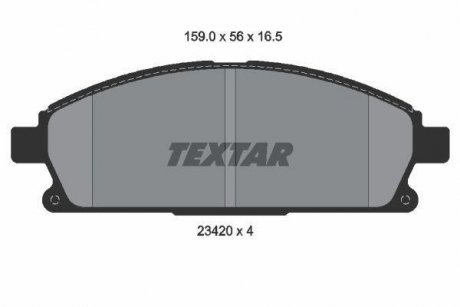 Комплект тормозных колодок, дисковый тормоз TEXTAR 2342004