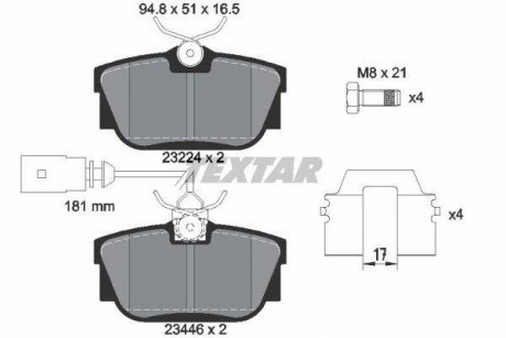 Тормозные колодки, дисковый тормоз (набор) TEXTAR 2344605 (фото 1)