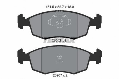 Тормозные колодки, дисковый тормоз (набор) TEXTAR 2355202 (фото 1)