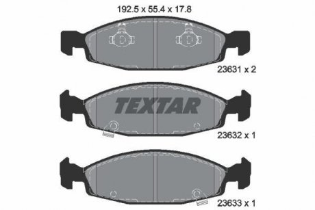 Комплект тормозных колодок, дисковый тормоз TEXTAR 2363101 (фото 1)