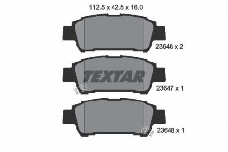 Комплект тормозных колодок, дисковый тормоз TEXTAR 2364601