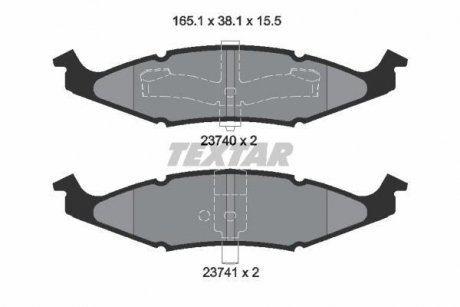 Комплект тормозных колодок, дисковый тормоз TEXTAR 2374001 (фото 1)