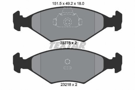 Тормозные колодки, дисковый тормоз (набор) TEXTAR 2377501 (фото 1)