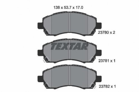 Тормозные колодки, дисковый тормоз (набор) TEXTAR 2378001 (фото 1)