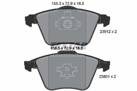 Тормозные колодки, дисковый тормоз (набор) TEXTAR 2391201 (фото 1)