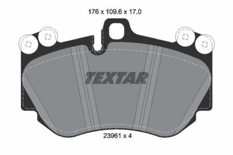 Гальмівні колодки, дискове гальмо (набір) TEXTAR 2396101