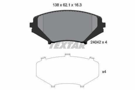 Тормозные колодки, дисковый тормоз (набор) TEXTAR 2404201