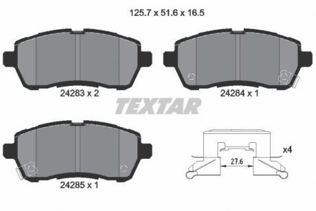 Тормозные колодки, дисковый тормоз (набор) TEXTAR 2428303