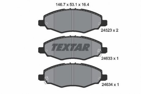 Тормозные колодки, дисковый тормоз (набор) TEXTAR 2452301 (фото 1)