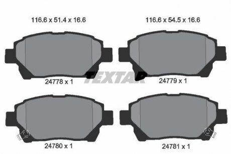 Комплект тормозных колодок, дисковый тормоз TEXTAR 2477801