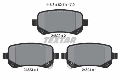 Комплект тормозных колодок, дисковый тормоз TEXTAR 2482201