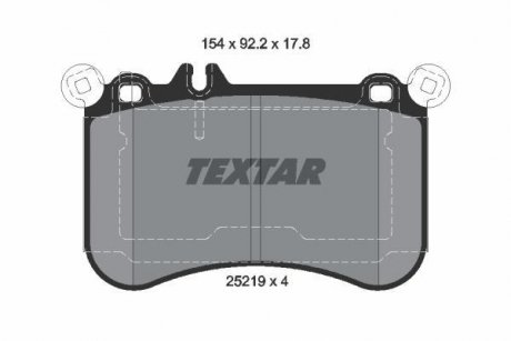 Тормозные колодки, дисковый тормоз (набор) TEXTAR 2521902