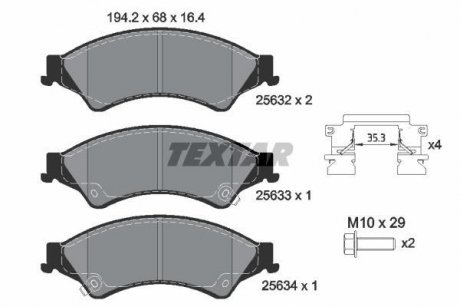 Комплект тормозных колодок, дисковый тормоз TEXTAR 2563201