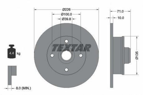 Диск тормозной TEXTAR 92041803