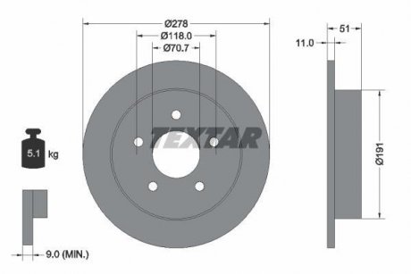 Тормозной диск TEXTAR 92099800