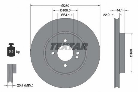 Тормозной диск TEXTAR 92157905