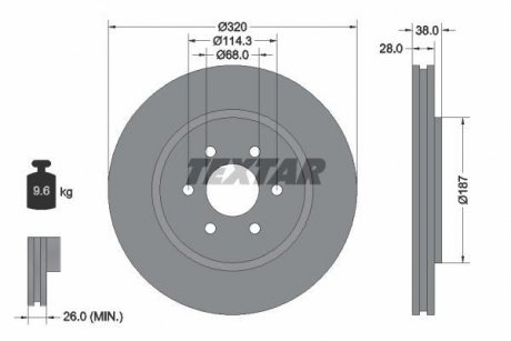 Диск гальмівний NISSAN NAVARA 05- TEXTAR 92164405