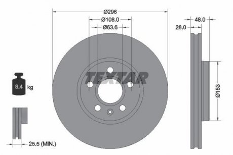 Тормозной диск TEXTAR 92287505 (фото 1)