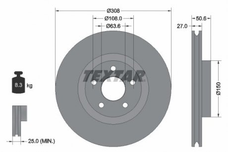 Диск тормозной TEXTAR 92306703