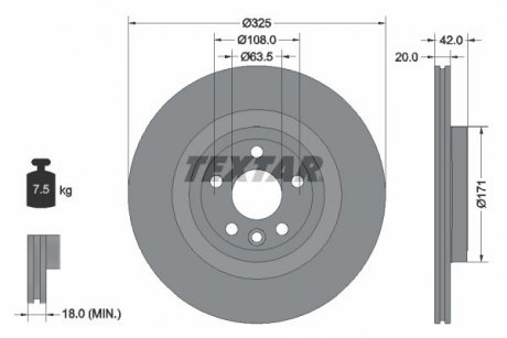 Диск тормозной TEXTAR 92314305 (фото 1)