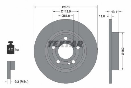 Диск тормозной TEXTAR 92316803 (фото 1)