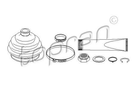 Пильовик привідного валу (набір) TOPRAN TOPRAN / HANS PRIES 102625