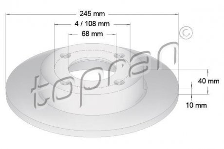 Тормозной диск TOPRAN TOPRAN / HANS PRIES 107089