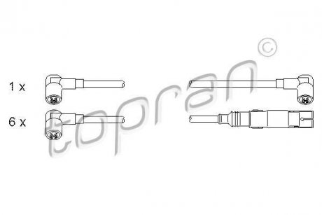 Комплект проводов зажигания 107 251 TOPRAN TOPRAN / HANS PRIES 107251