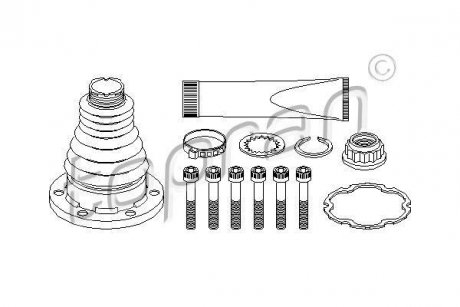 Пильовик привідного валу (набір) TOPRAN TOPRAN / HANS PRIES 108380